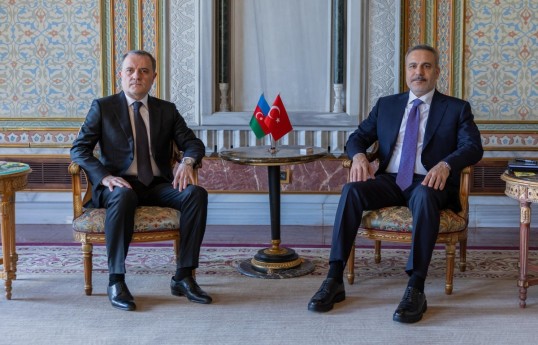 Azerbaijan’s Minister of Foreign Affairs Jeyhun Bayramov  and Hakan Fidan, Turkish FM