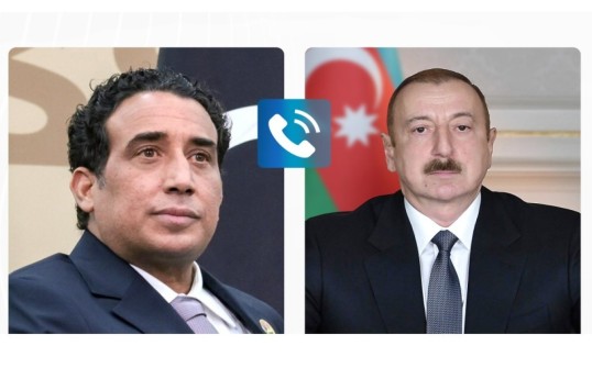 President of the Presidential Council of the State of Libya Mohamed Younis al-Menfi  and  President of the Republic of Azerbaijan Ilham Aliyev