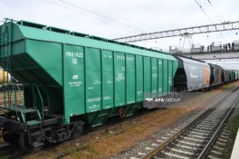 Grain-loaded wagons from Russia to Armenia dispatched from Baku via Azerbaijan transit-PHOTO 