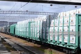 Grain-loaded wagons from Russia to Armenia dispatched from Baku -PHOTO 