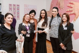 Leyla Aliyeva, Arzu Aliyeva, and Alena Aliyeva visit “Support for Living” Center