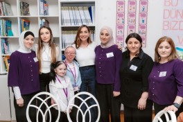 Leyla Aliyeva, Arzu Aliyeva, and Alena Aliyeva visit “Support for Living” Center
