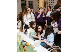 Leyla Aliyeva, Arzu Aliyeva, and Alena Aliyeva visit “Support for Living” Center
