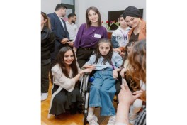 Leyla Aliyeva, Arzu Aliyeva, and Alena Aliyeva visit “Support for Living” Center