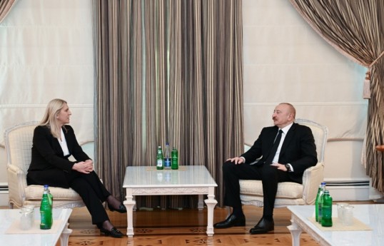 Member of the Presidency of Bosnia and Herzegovina Željka Cvijanović, Ilham Aliyev, President of the Republic of Azerbaijan