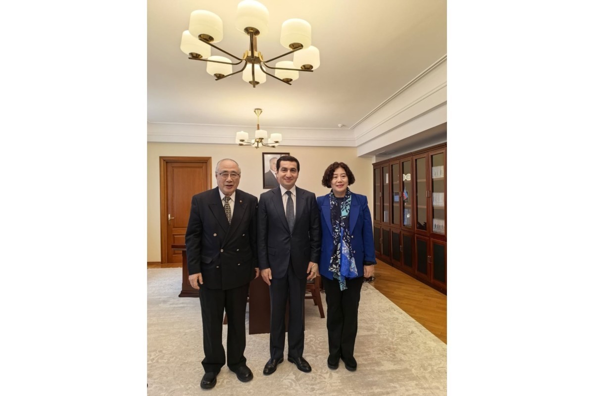 Wu Hongbo, former special representative of the Chinese government for European affairs, Hikmat Hajiyev, Assistant of the President of Azerbaijan, Chinese Ambassador to Azerbaijan Lu Mei