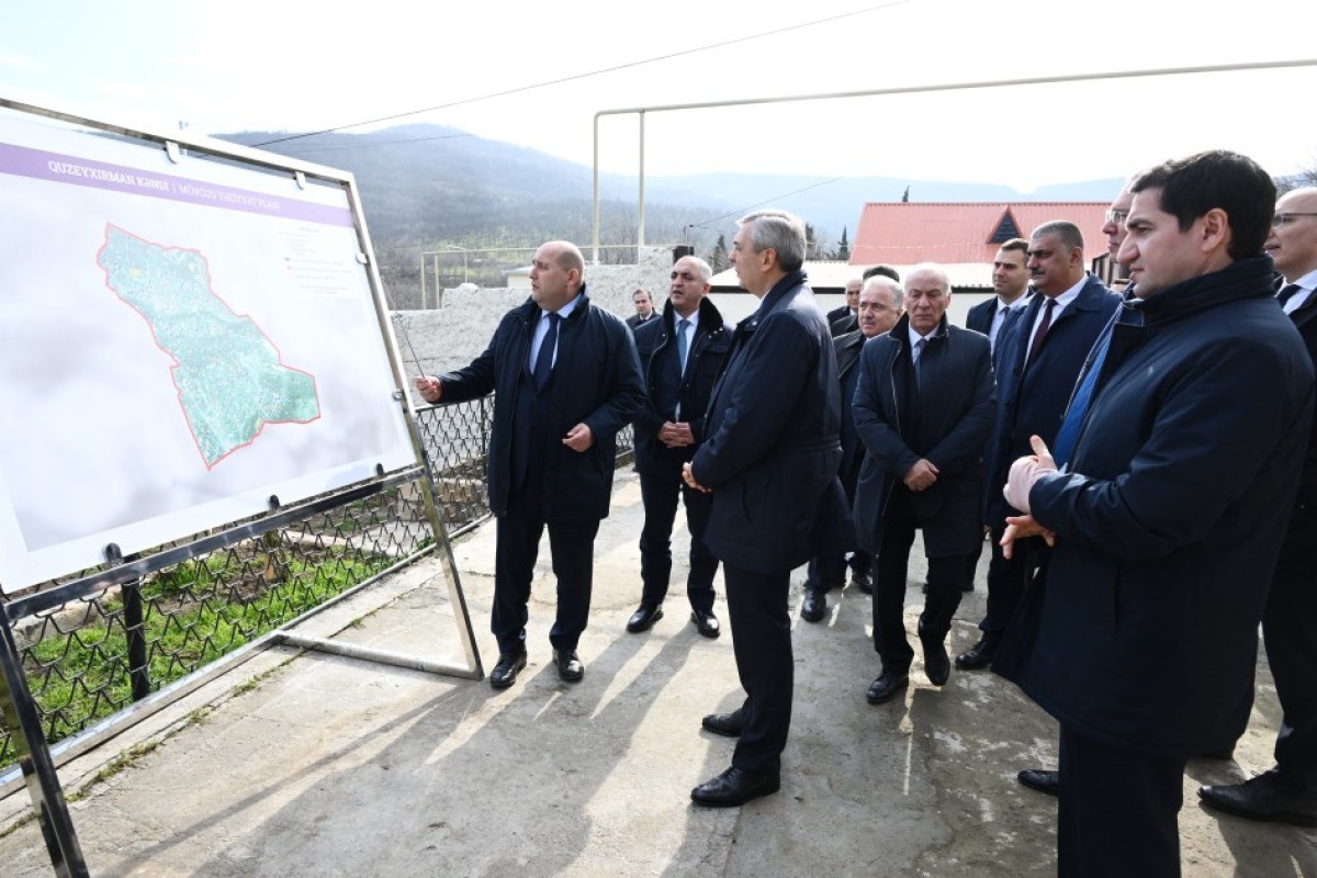 Coordination Headquarters members review repair and restoration work in Guzeykhirman village of Khojavend