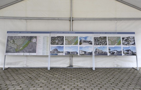 Coordination Headquarters members view master plan of Khojavend city