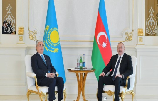 President of the Republic of Kazakhstan, Kassym-Jomart Tokayev and Ilham Aliyev, President of the Republic of Azerbaijan