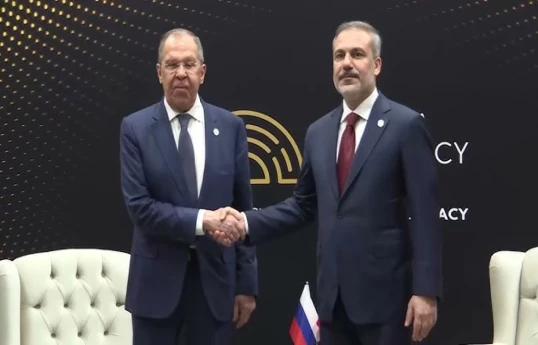 Russian Foreign Minister Sergey Lavrov, Türkiye’s Minister of Foreign Affairs Hakan Fidan