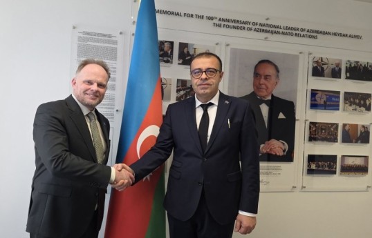 NATO Secretary-General's Special Representative for the Caucasus and Central Asia, NATO Deputy Assistant Secretary General for Partnerships, Ambassador Kevin Hamilton and Head of Mission of the Republic of Azerbaijan to NATO Jafar Huseynzade