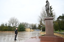 President Ilham Aliyev arrived in Shamakhi district for visit