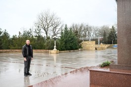 President Ilham Aliyev arrived in Shamakhi district for visit