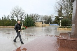 President Ilham Aliyev arrived in Shamakhi district for visit