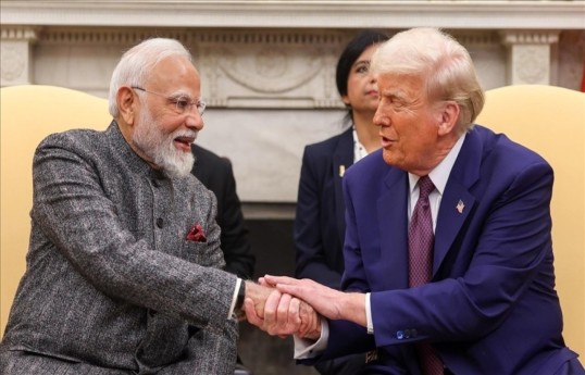 Indian Prime Minister ​Narendra Modi ‌and U.S. President Donald ​Trump