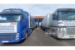Humanitarian aid convoy sent by Russia passes from Azerbaijan to Iran -PHOTO  -UPDATED 