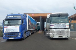Humanitarian aid convoy sent by Russia passes from Azerbaijan to Iran -PHOTO  -UPDATED 