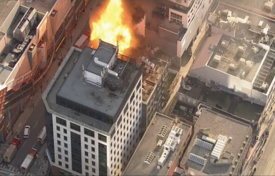 No injuries in rooftop explosion, fire in downtown Toronto