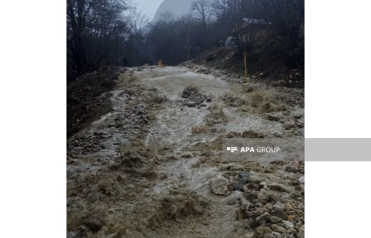 Traffic restored on road to Khinaliq village in Quba after landslide