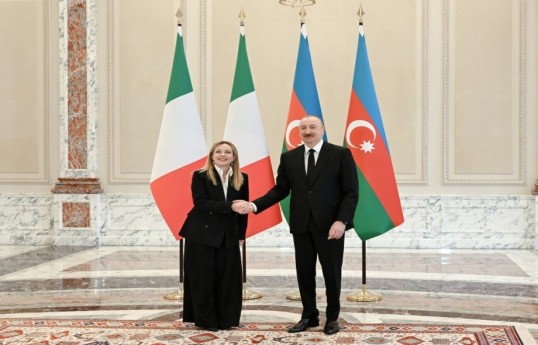 President of the Council of Ministers of the Italian Republic, Giorgia Meloni, President of the Republic of Azerbaijan Ilham Aliyev