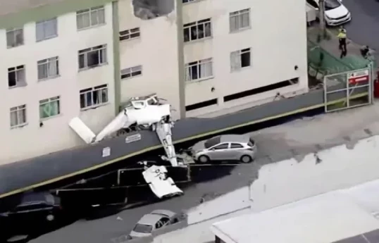 Three killed after small plane crashes into building in southeastern Brazil