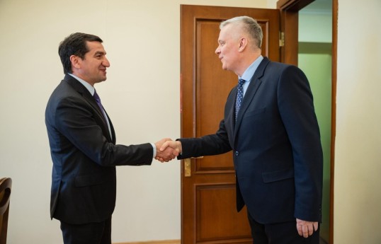 Assistant to the President of Azerbaijan and Head of the Foreign Policy Affairs Department of the Presidential Administration, Hikmat Hajiyev and Tomasz Siemoniak, member of the Polish Council of Ministers and Coordinator of Special Services