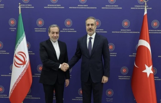 Iranian Foreign Minister Abbas Araghchi, Turkish Foreign Minister Hakan Fidan