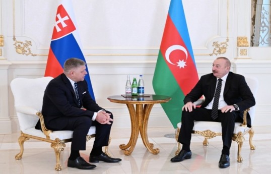 Prime Minister of the Slovak Republic Robert Fico and President of the Republic of Azerbaijan Ilham Aliyev