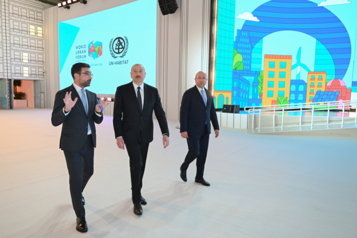 President Ilham Aliyev’s social media accounts feature video of WUF13 site visit