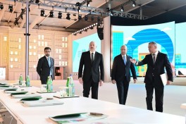 President Ilham Aliyev reviews preparations for WUF13 at Baku Olympic Stadium - PHOTO 