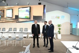 President Ilham Aliyev reviews preparations for WUF13 at Baku Olympic Stadium - PHOTO 