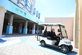 President Ilham Aliyev reviews preparations for WUF13 at Baku Olympic Stadium - PHOTO 