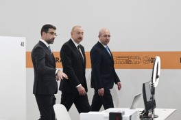 President Ilham Aliyev reviews preparations for WUF13 at Baku Olympic Stadium - PHOTO 