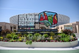 President Ilham Aliyev reviews preparations for WUF13 at Baku Olympic Stadium - PHOTO 