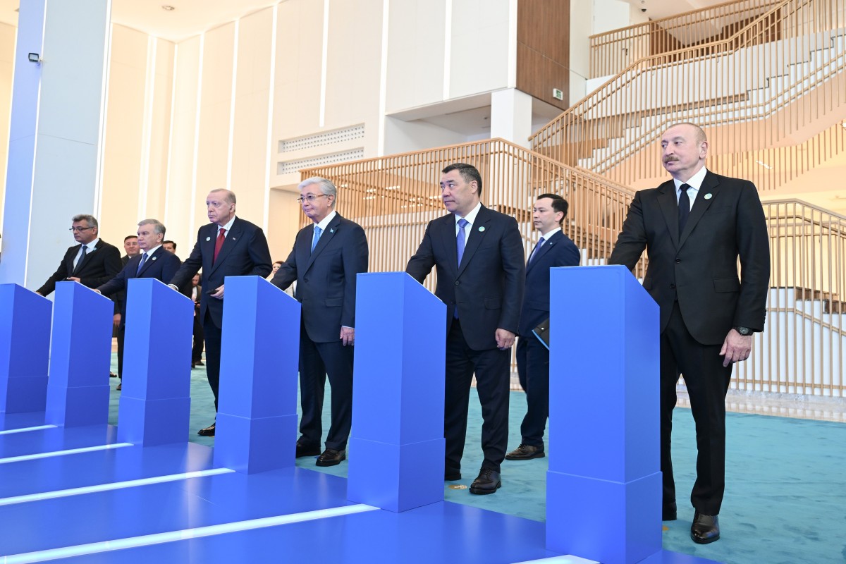 President Ilham Aliyev and participants of OTS Informal Summit attend groundbreaking ceremony of Turkic Civilization Center