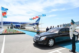 President Ilham Aliyev arrived in Kazakhstan on working visit