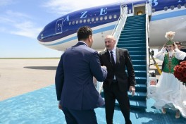 President Ilham Aliyev arrived in Kazakhstan on working visit