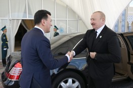 President Ilham Aliyev and other participants of OTS informal summit tour cultural sites in Turkistan