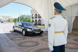 President Ilham Aliyev and other participants of OTS informal summit tour cultural sites in Turkistan