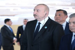 President Ilham Aliyev and other participants of OTS informal summit tour cultural sites in Turkistan