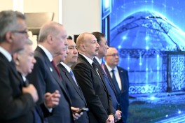 President Ilham Aliyev and participants of OTS Informal Summit attend groundbreaking ceremony of Turkic Civilization Center