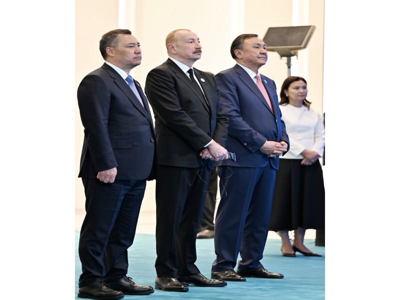 President Ilham Aliyev and participants of OTS Informal Summit attend groundbreaking ceremony of Turkic Civilization Center