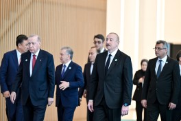 President Ilham Aliyev and participants of OTS Informal Summit attend groundbreaking ceremony of Turkic Civilization Center