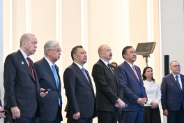 President Ilham Aliyev and participants of OTS Informal Summit attend groundbreaking ceremony of Turkic Civilization Center