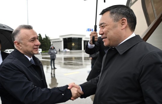 President of Kyrgyzstan Sadyr Zhaparov arrives in Azerbaijan