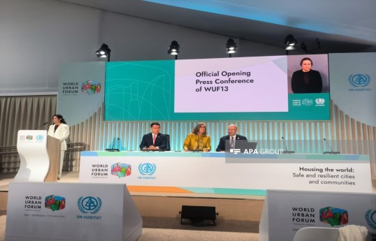 Official opening press conference  is held within framework of WUF13 - VIDEO 