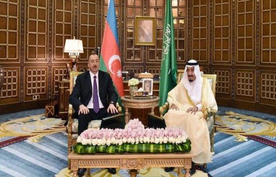 Ilham Aliyev, President of the Republic of Azerbaijan, and Salman bin Abdulaziz Al Saud, Custodian of the Two Holy Mosques, King of Saudi Arabia