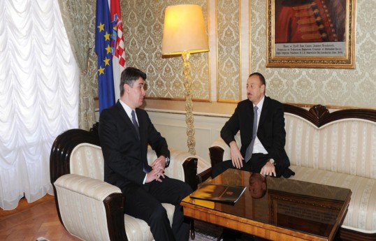 President of the Republic of Croatia Zoran Milanović and President of the Republic of Azerbaijan, Ilham Aliyev
