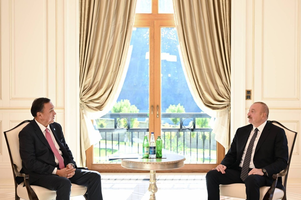 Secretary General of the Organization of Turkic States Kubanychbek Omuraliev and President of the Republic of Azerbaijan Ilham Aliyev