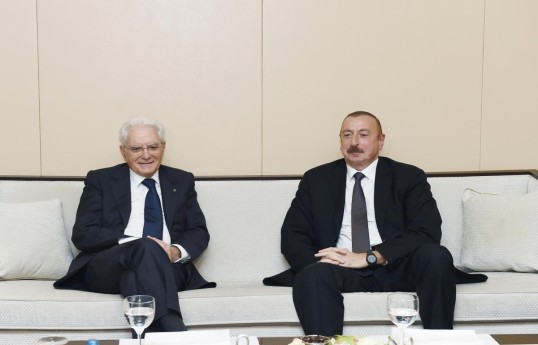 President of the Italian Republic Sergio Mattarella and Ilham Aliyev, President of the Republic of Azerbaijan